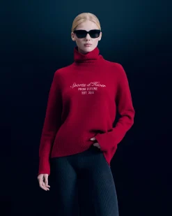FROM FUTURE Pullover Collo dolcevita DarkRed New