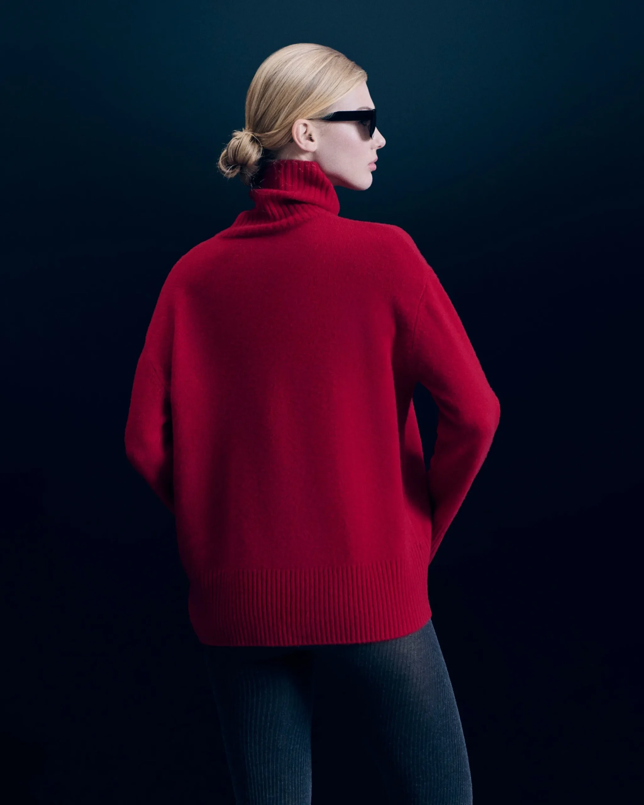 FROM FUTURE Pullover Collo dolcevita DarkRed New