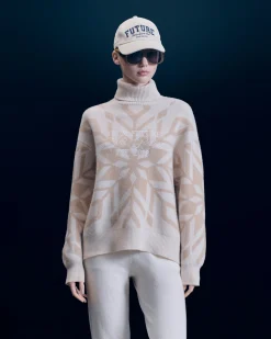 FROM FUTURE Pullover Collo dolcevita Fiocchi di neve Sabbiadeldeserto Flash Sale