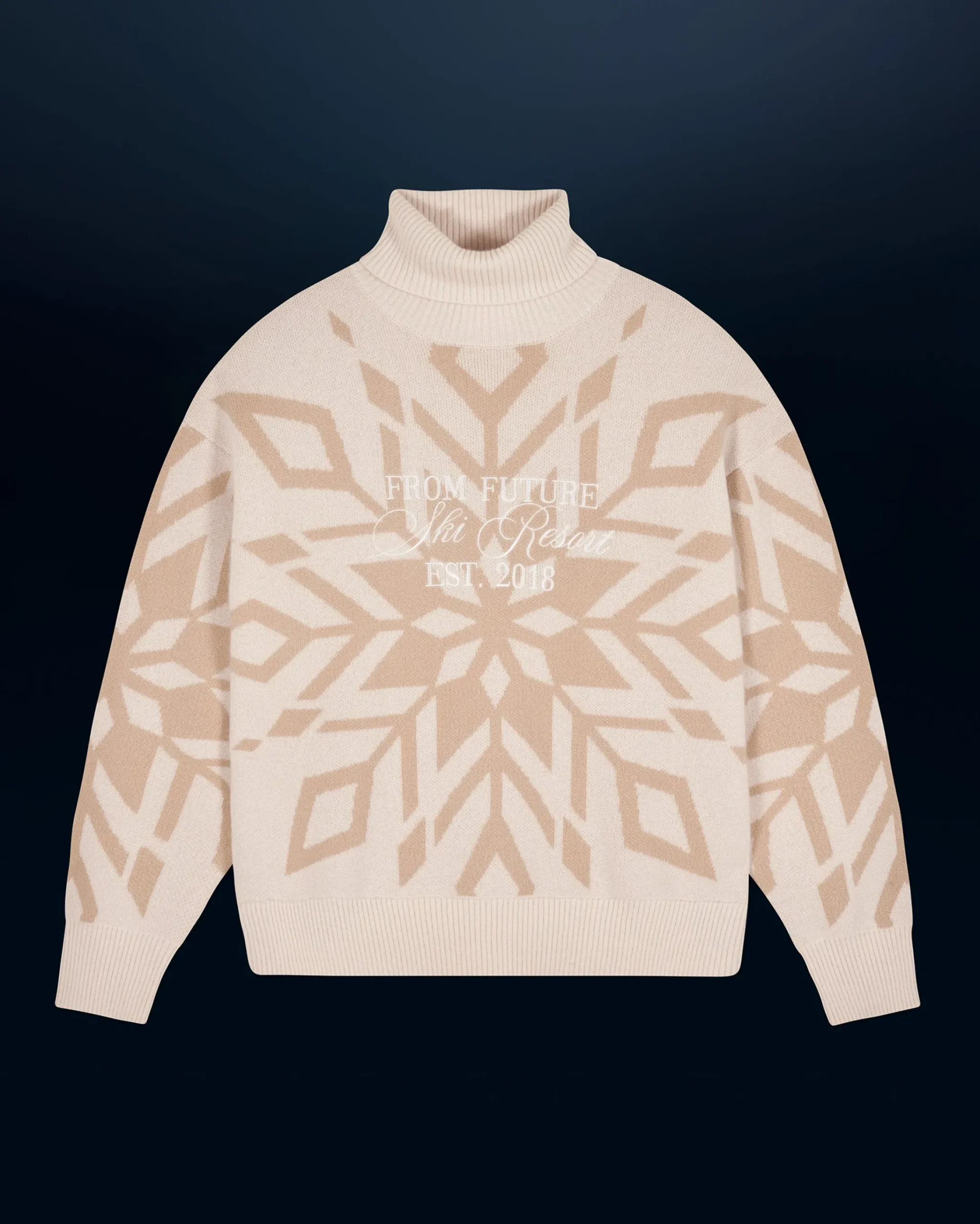 FROM FUTURE Pullover Collo dolcevita Fiocchi di neve Sabbiadeldeserto Flash Sale