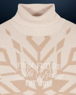 FROM FUTURE Pullover Collo dolcevita Fiocchi di neve Sabbiadeldeserto Flash Sale