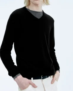 FROM FUTURE Pullover Scollo a V Nero Flash Sale