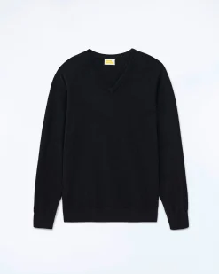 FROM FUTURE Pullover Scollo a V Nero Flash Sale