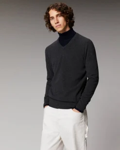 FROM FUTURE Pullover Scollo a V Basic Grigioantracite Cheap