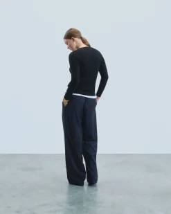 FROM FUTURE Pullover Scollo a V Basic Nero Sale