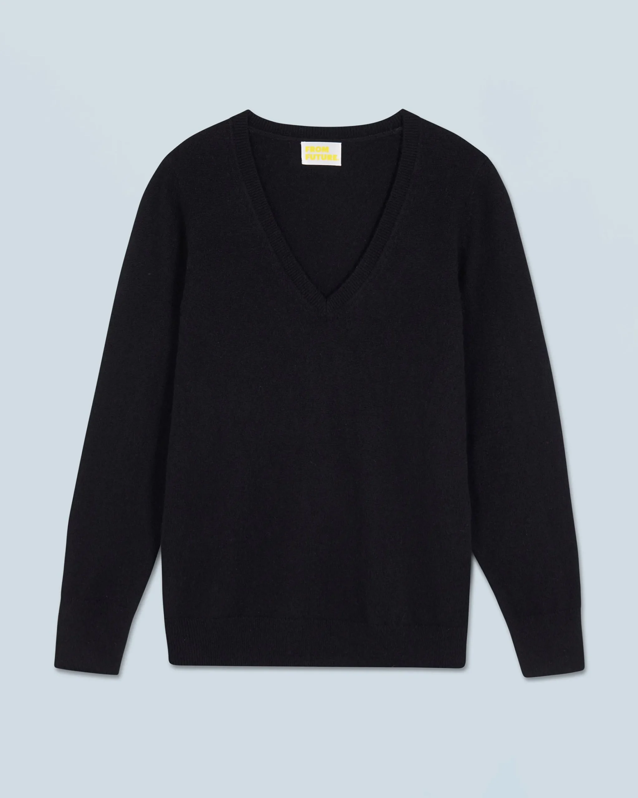 FROM FUTURE Pullover Scollo a V Basic Nero Sale