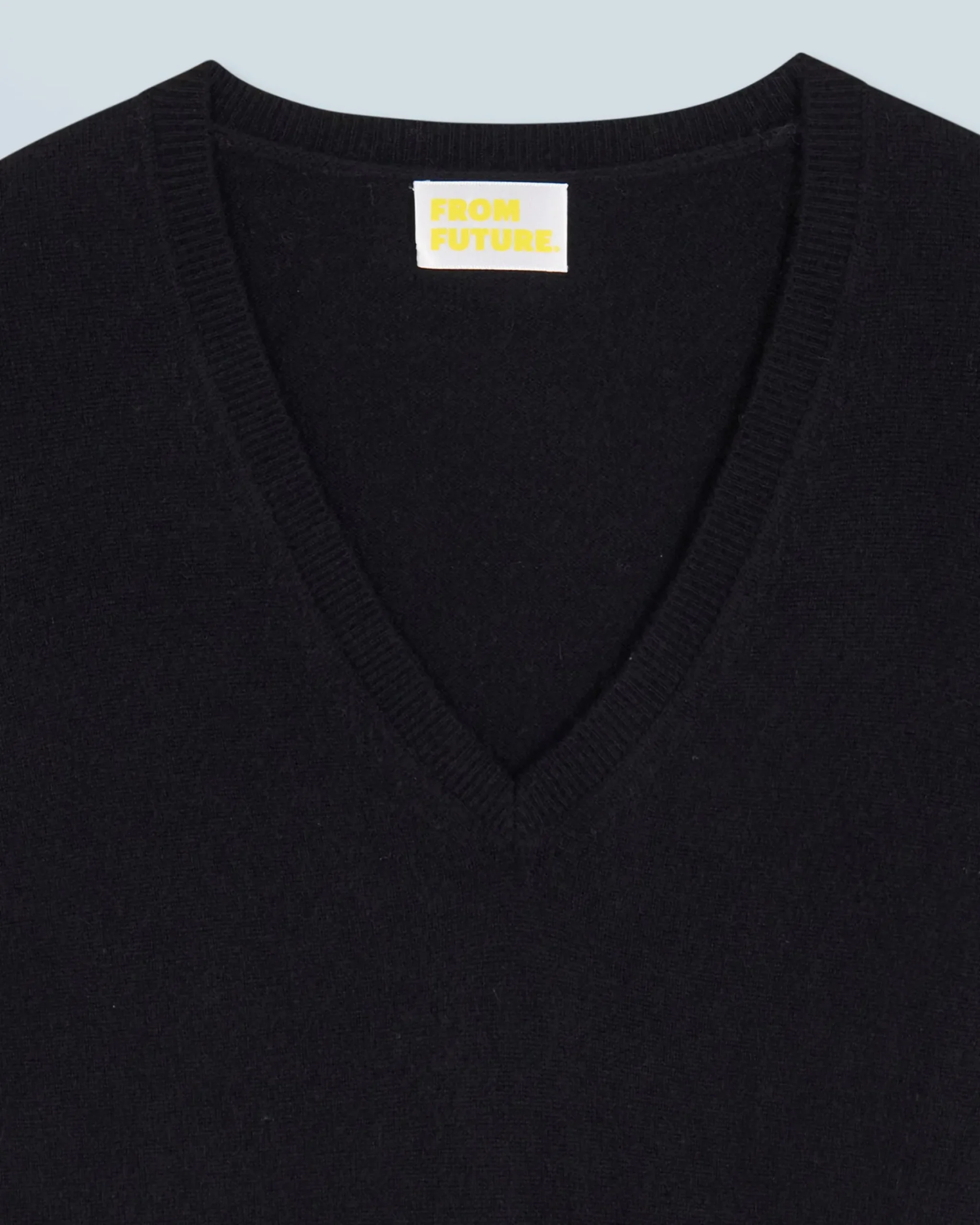 FROM FUTURE Pullover Scollo a V Basic Nero Sale