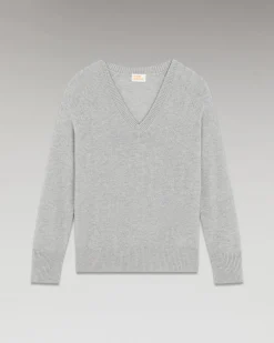 FROM FUTURE Pullover Scollo a V Oversize Leggero Grigioericachiaro Cheap