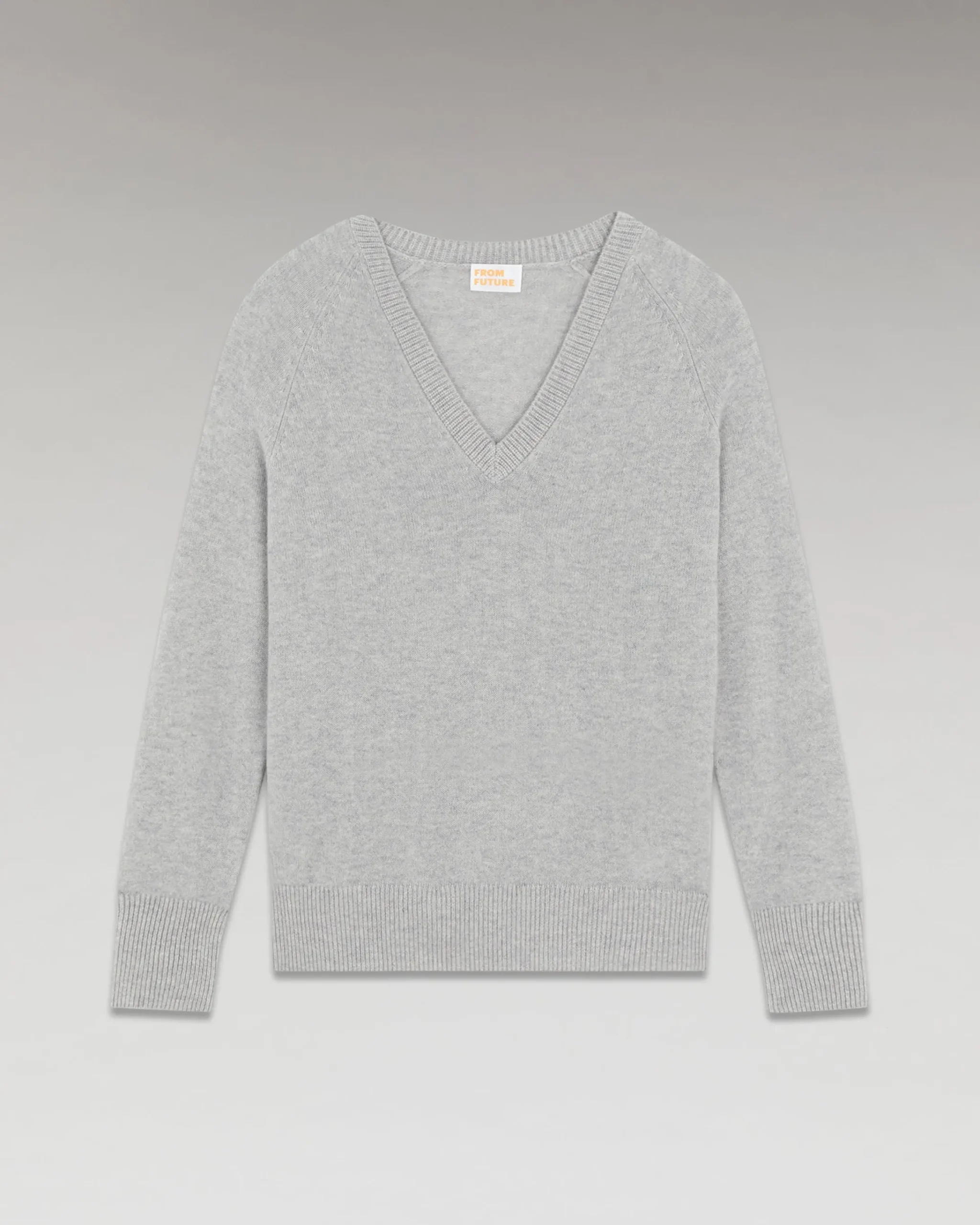 FROM FUTURE Pullover Scollo a V Oversize Leggero Grigioericachiaro Cheap