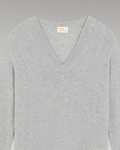 FROM FUTURE Pullover Scollo a V Oversize Leggero Grigioericachiaro Cheap