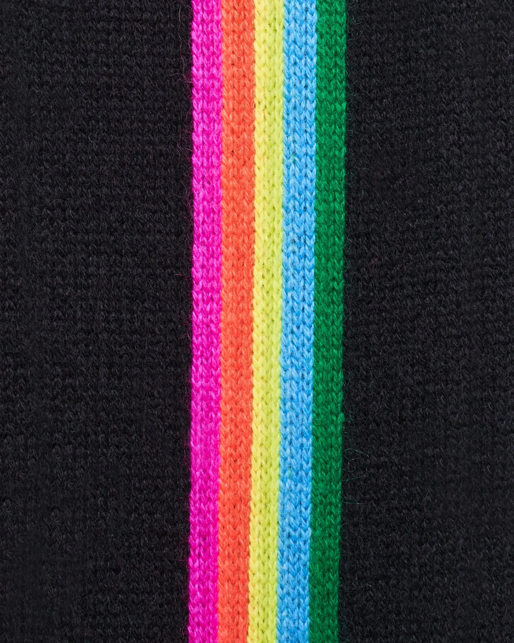 FROM FUTURE Pullover Scollo tondo Bande maniche multicolori Nero Outlet