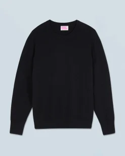 FROM FUTURE Pullover Scollo tondo Basic Nero Discount