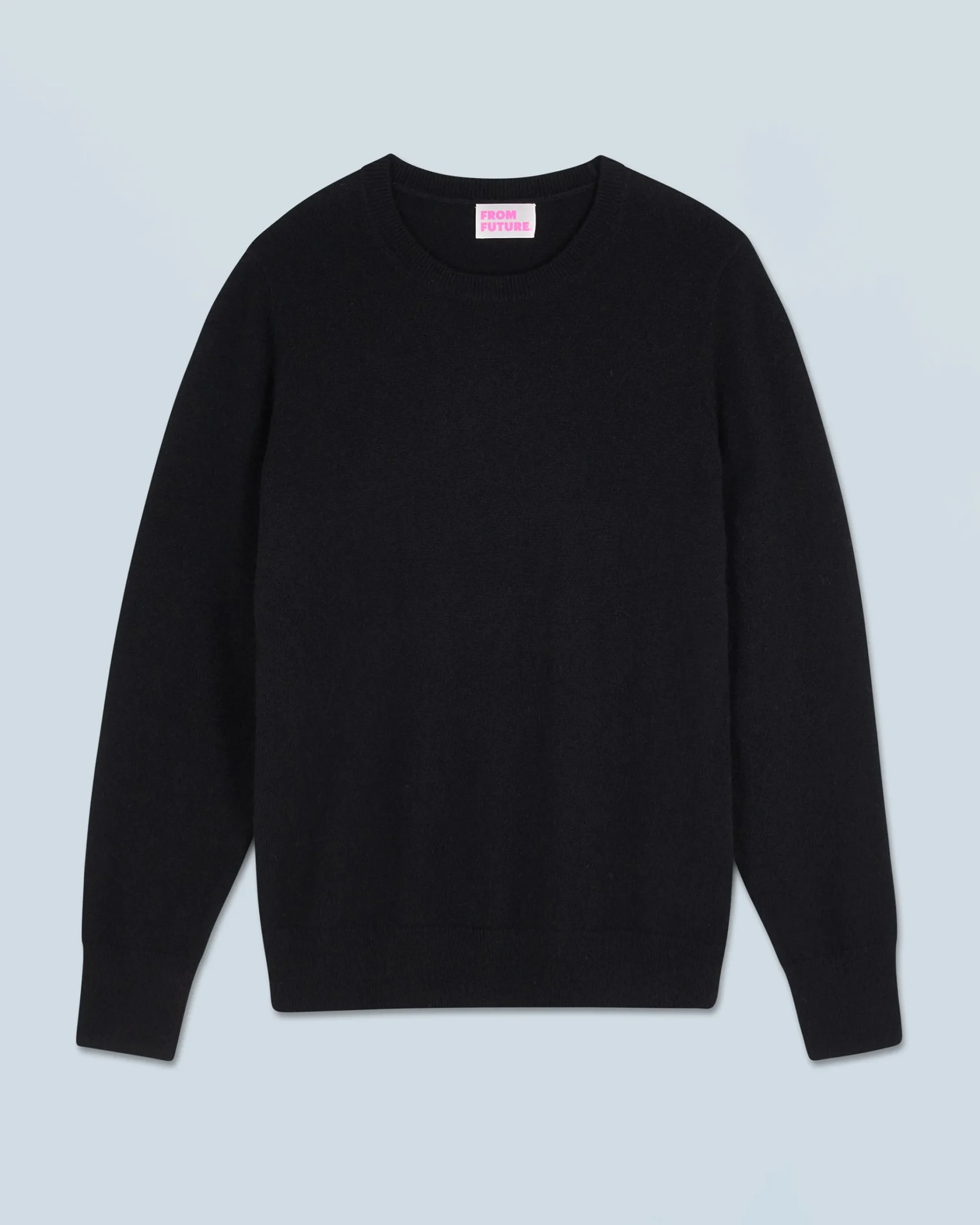 FROM FUTURE Pullover Scollo tondo Basic Nero Discount