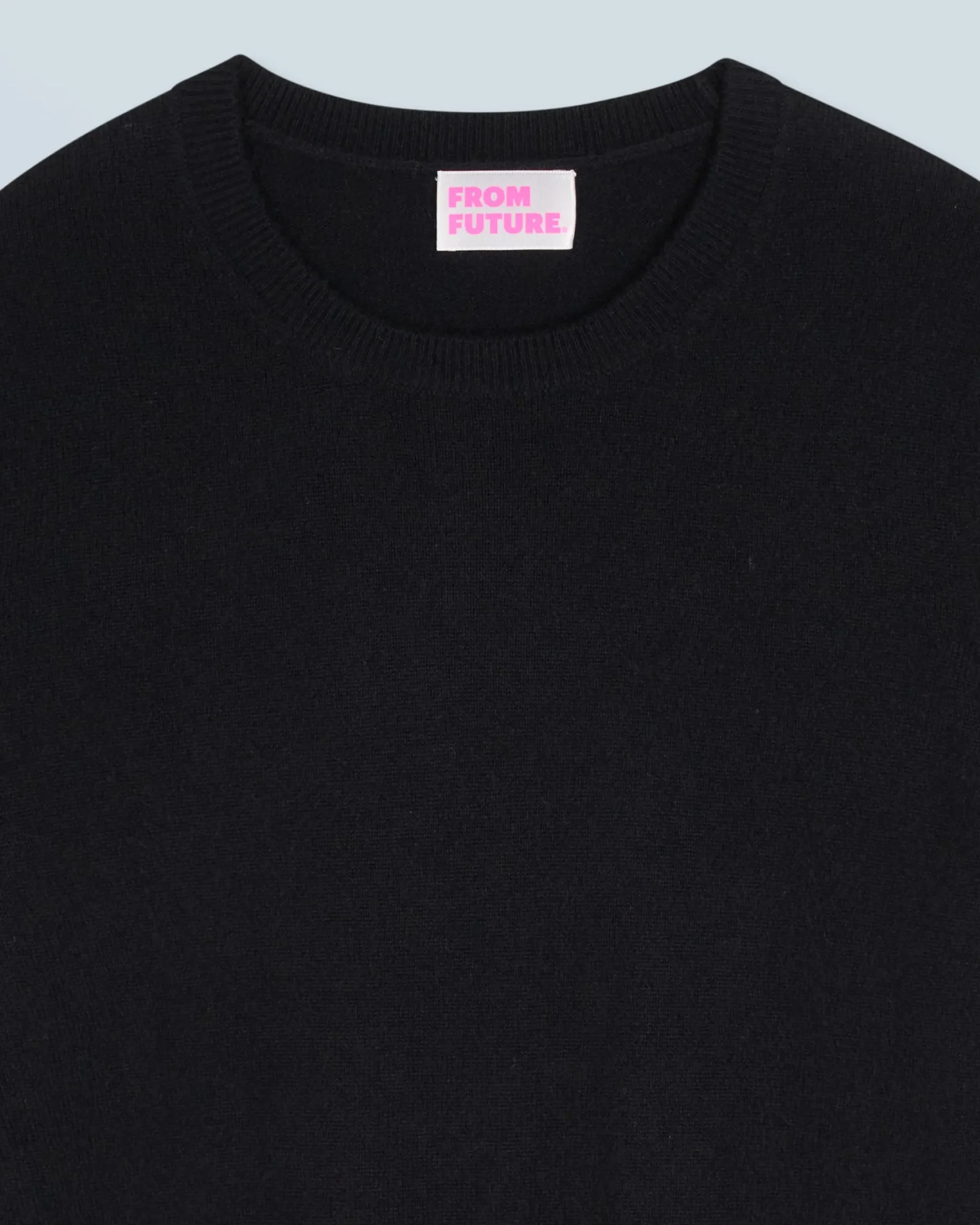 FROM FUTURE Pullover Scollo tondo Basic Nero Discount