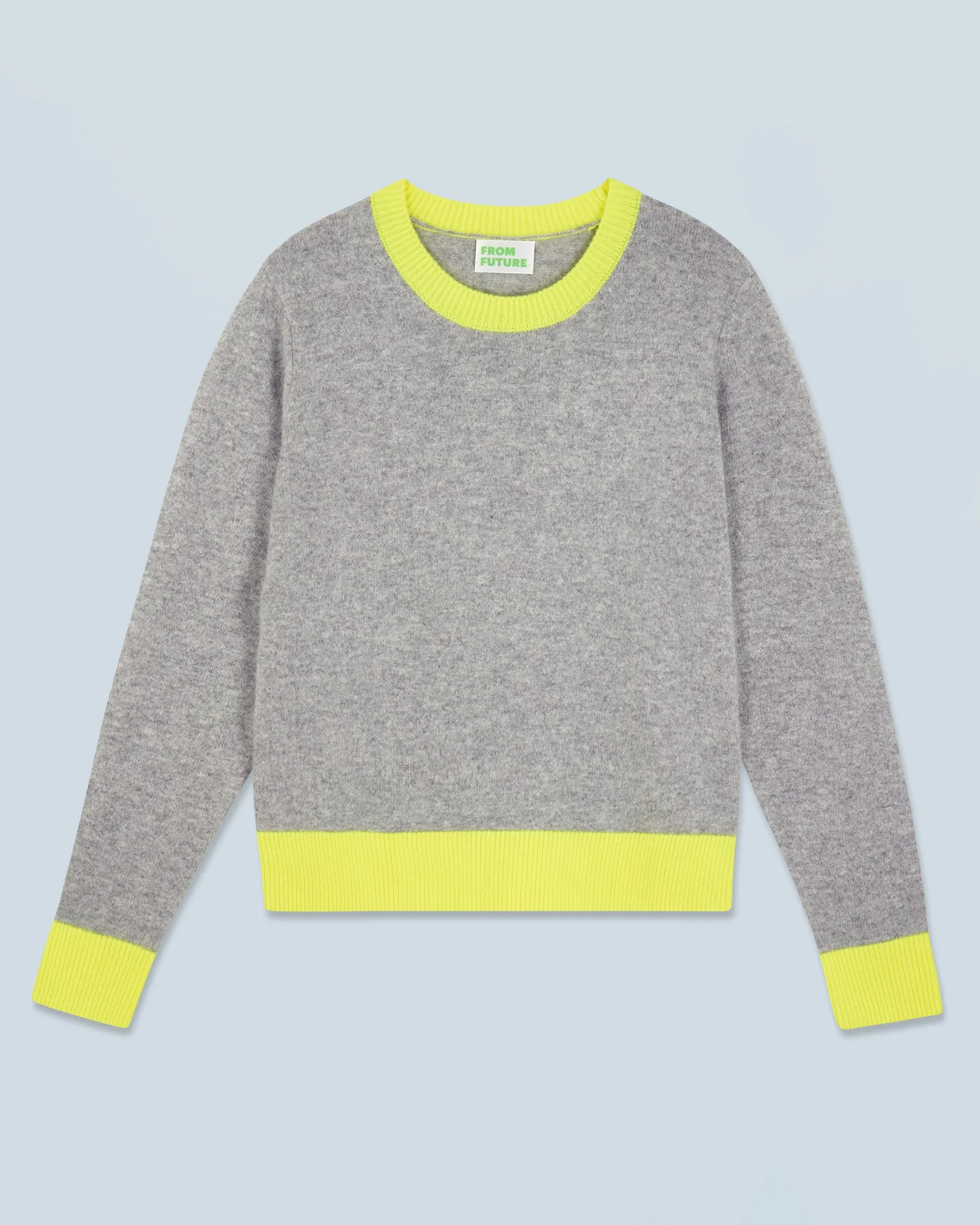FROM FUTURE Pullover Scollo tondo Bicolore Leggero DarkHeatherGrey Store