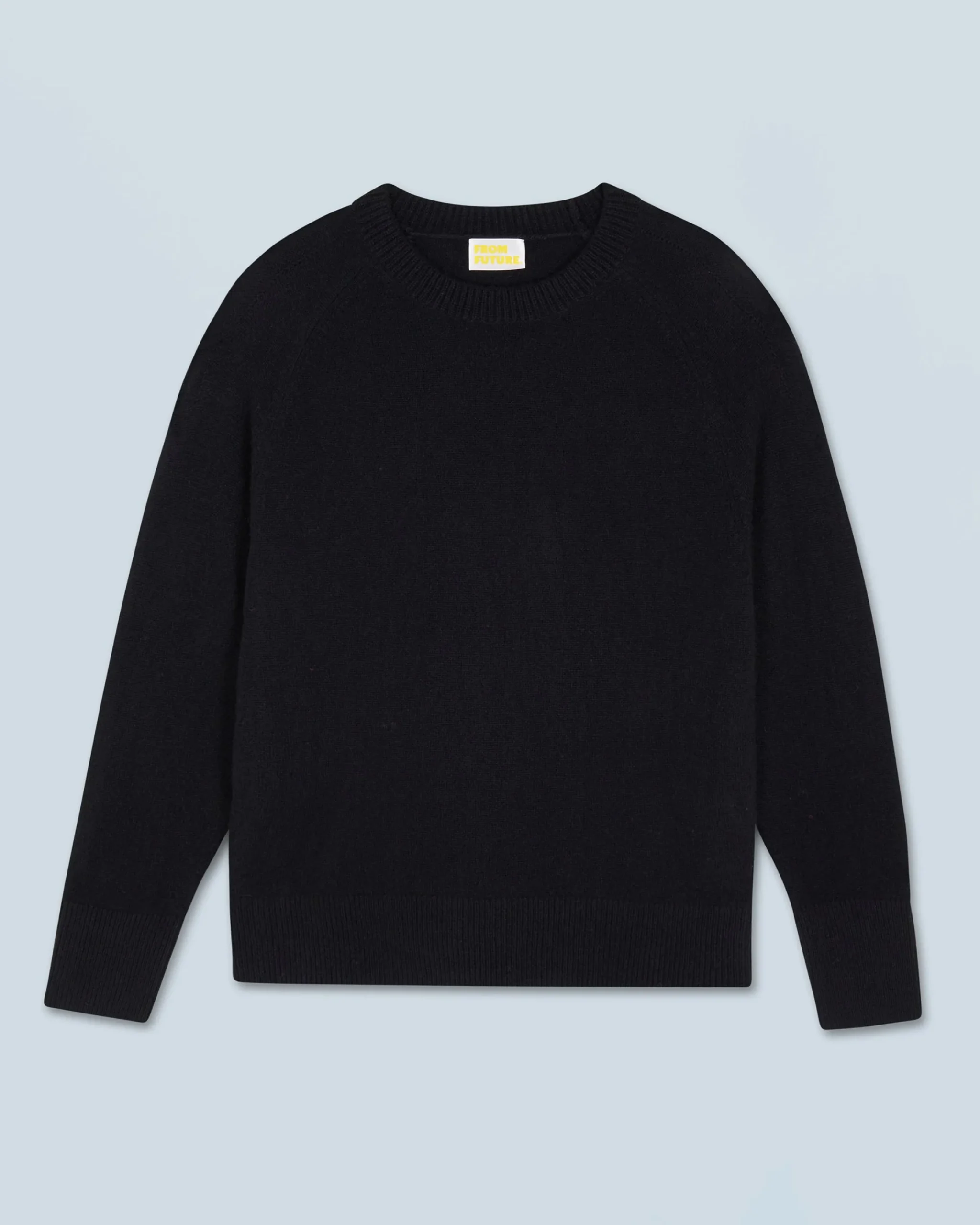 FROM FUTURE Pullover Scollo tondo Oversize Leggero Nero Best Sale