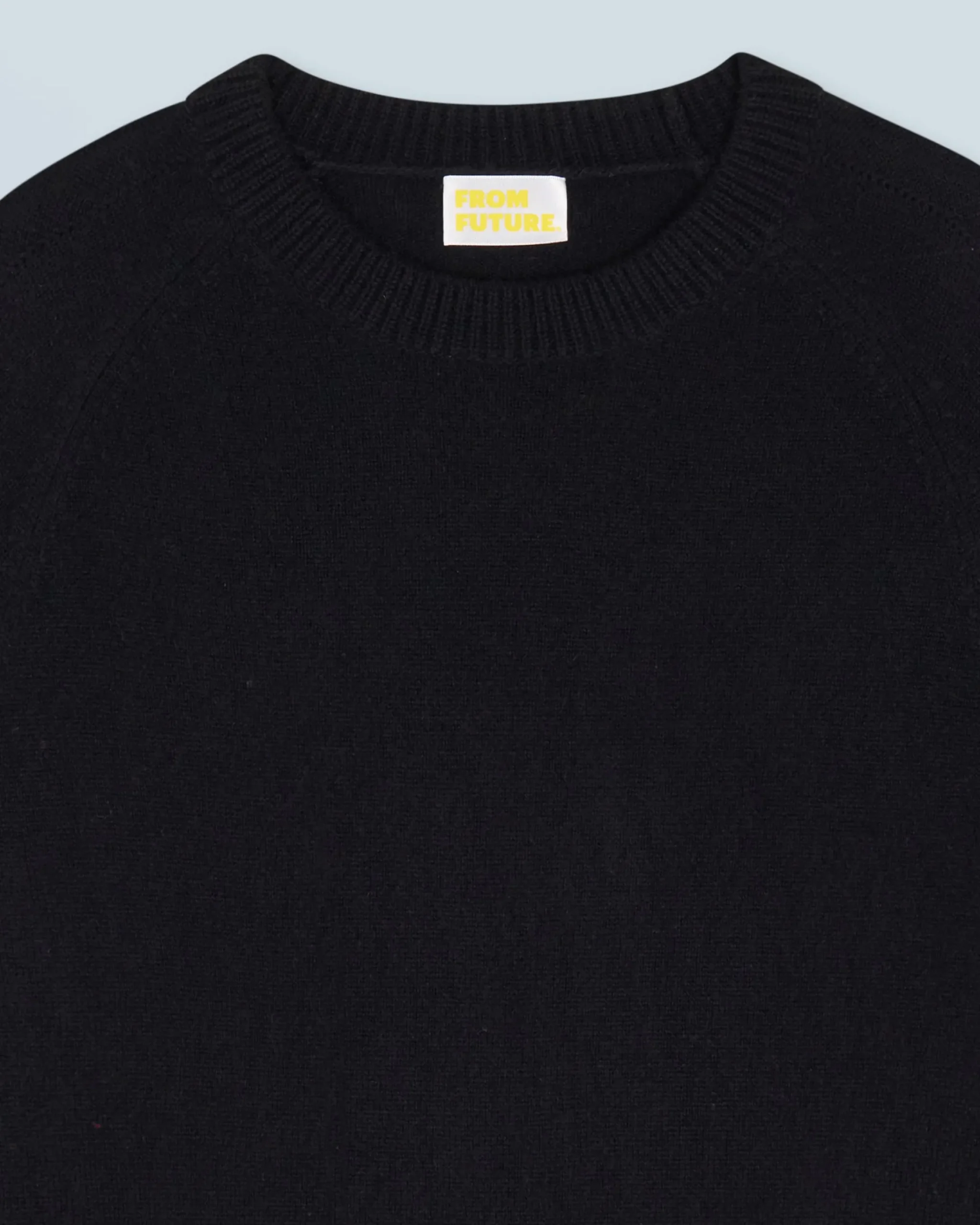 FROM FUTURE Pullover Scollo tondo Oversize Leggero Nero Best Sale