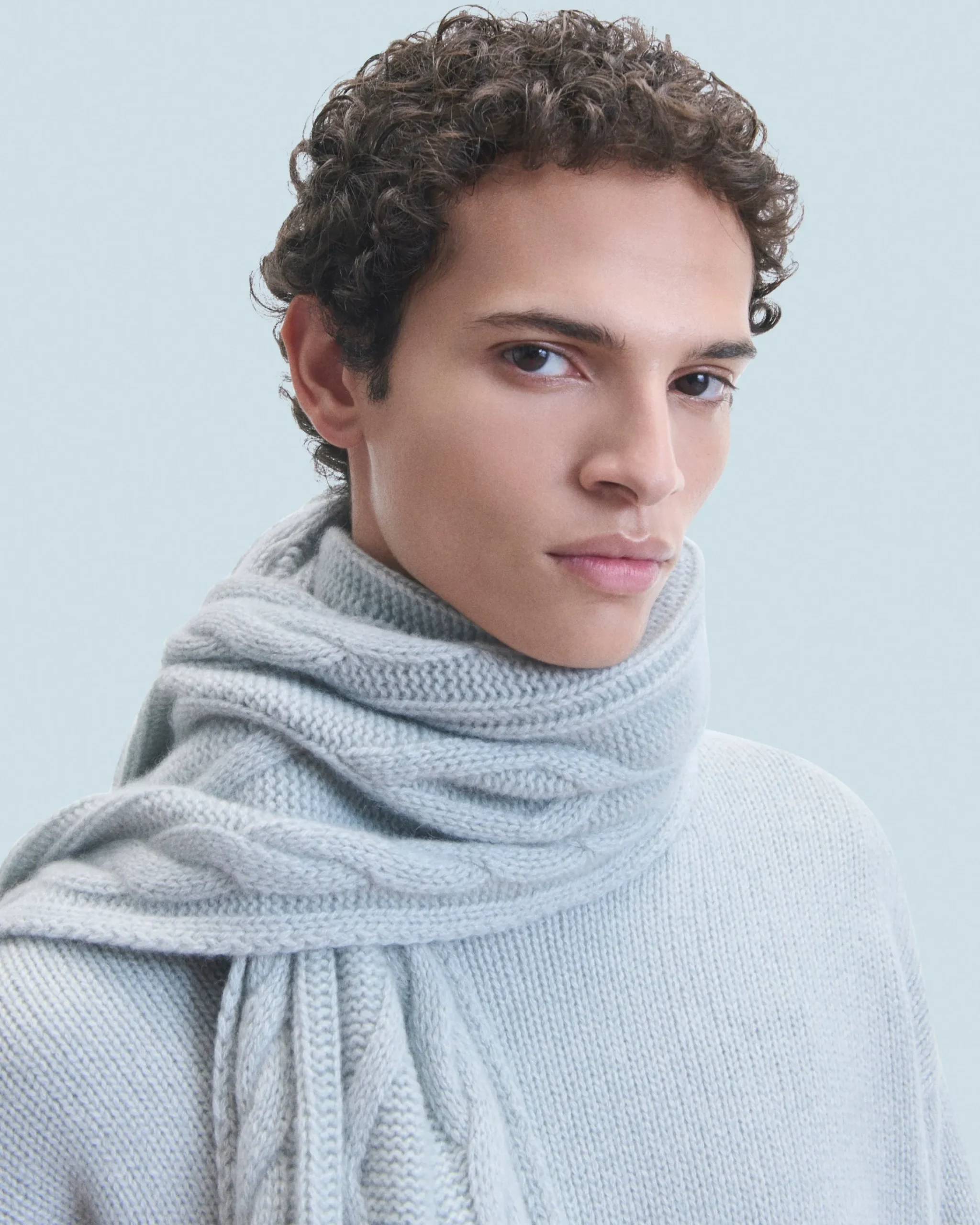FROM FUTURE Sciarpa con frange A Maglia a trecce GrayStone Online