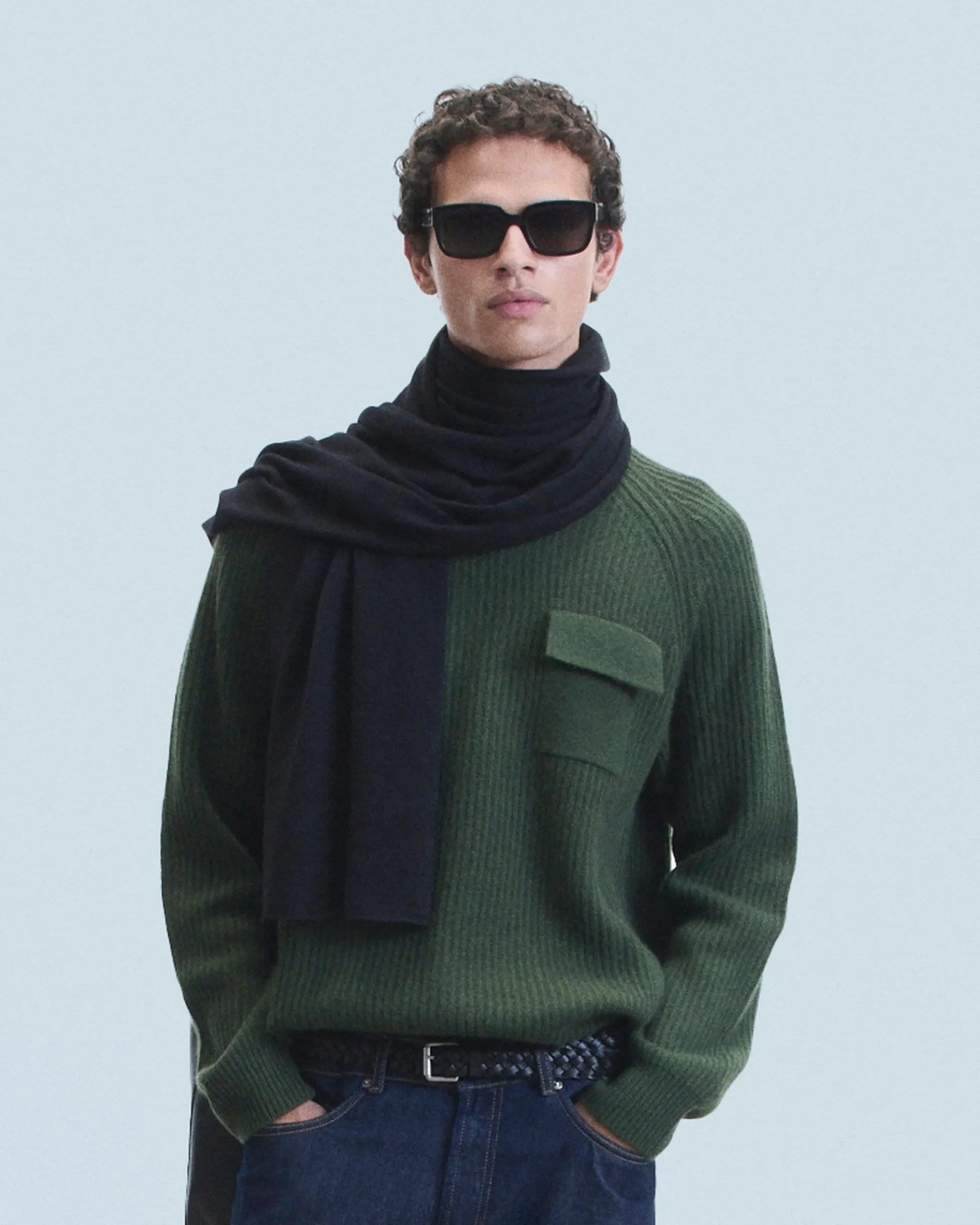 FROM FUTURE Sciarpa Regolare Basic Nero Fashion