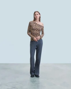 FROM FUTURE Top asimmetrico in jersey HotLeopard Outlet