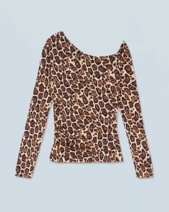 FROM FUTURE Top asimmetrico in jersey HotLeopard Outlet