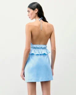 FROM FUTURE Top con Spallina Popeline BabyBlue Fashion
