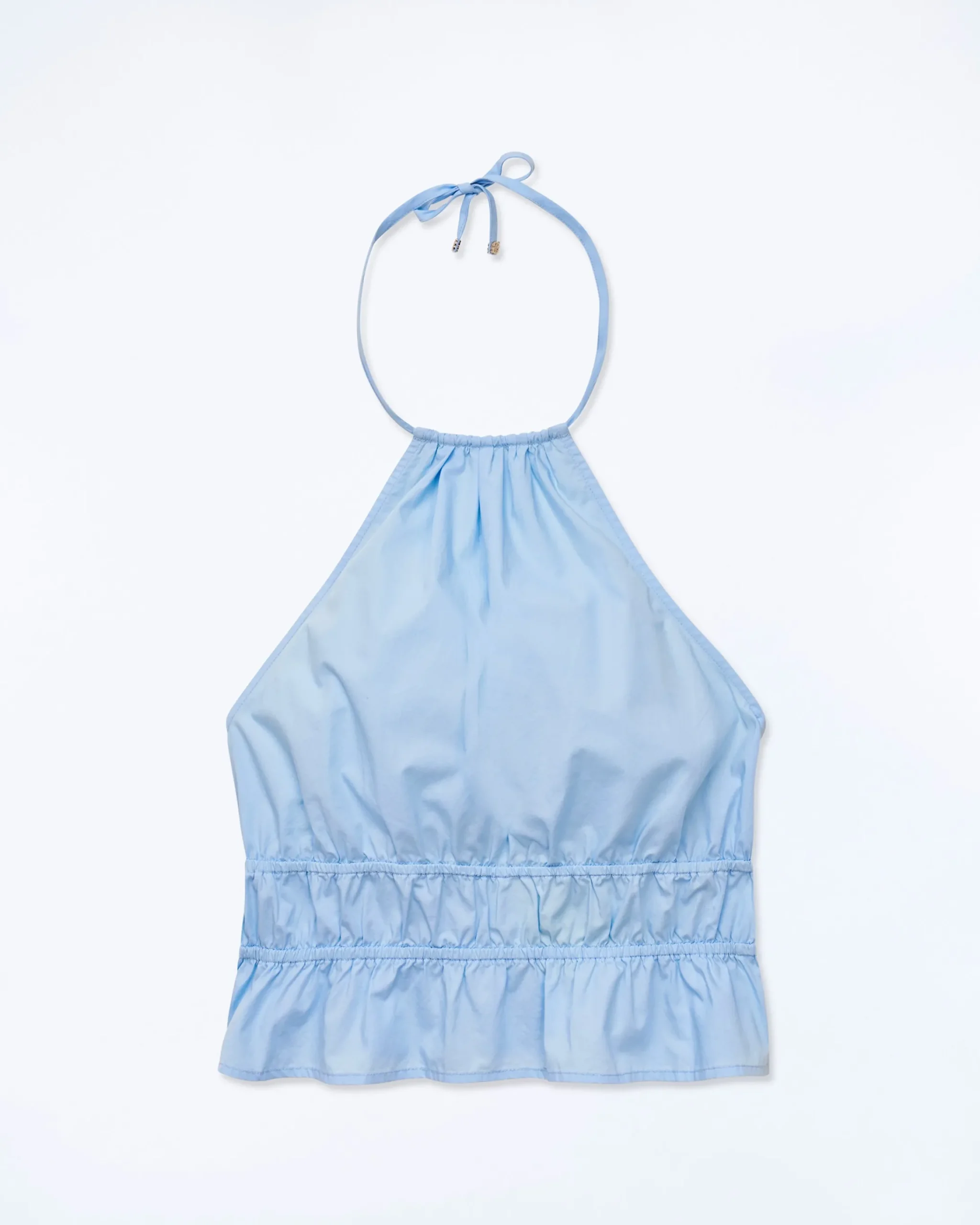 FROM FUTURE Top con Spallina Popeline BabyBlue Fashion