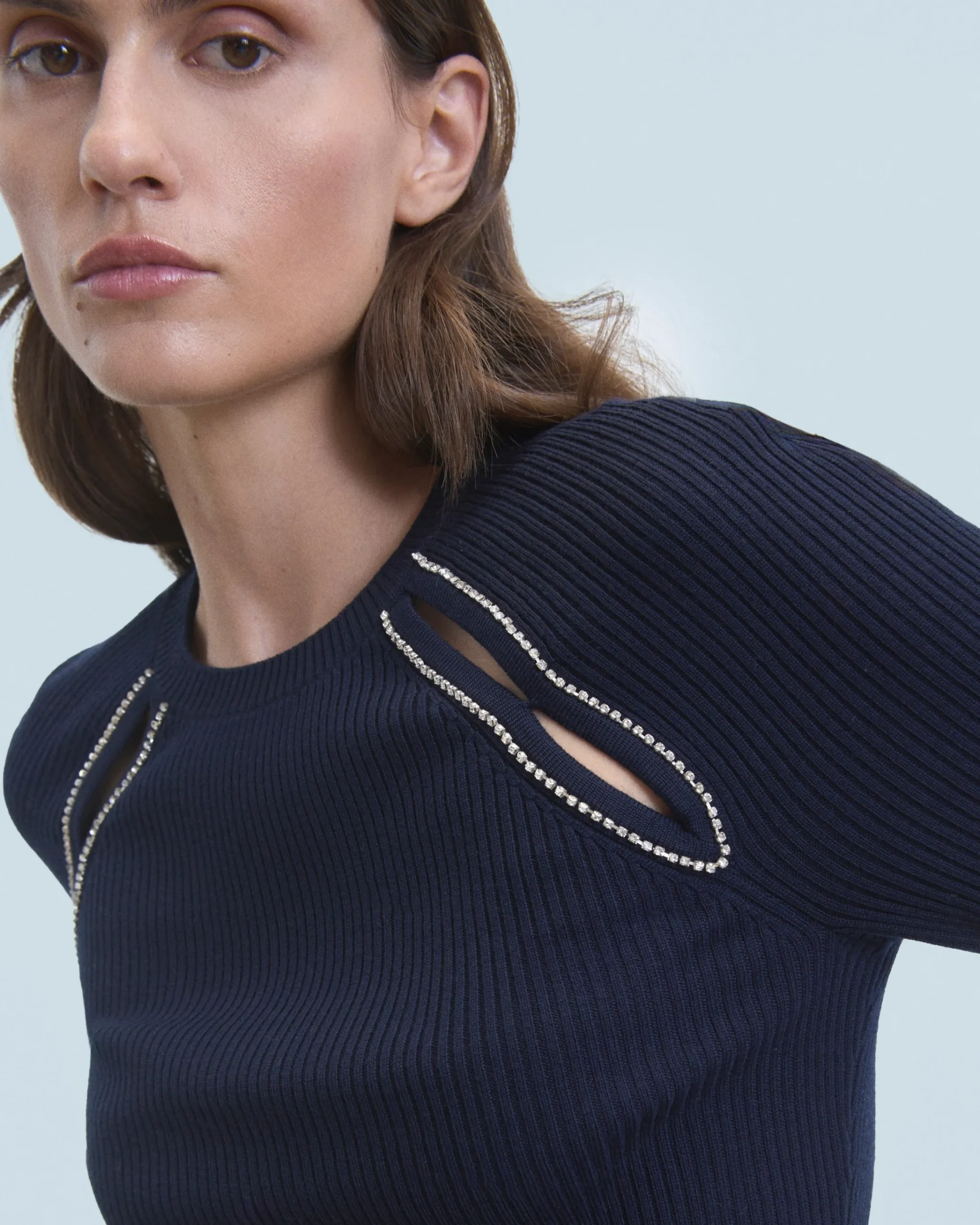 FROM FUTURE Top Maniche corte con Aperture e Ricami MarinaMilitare Outlet