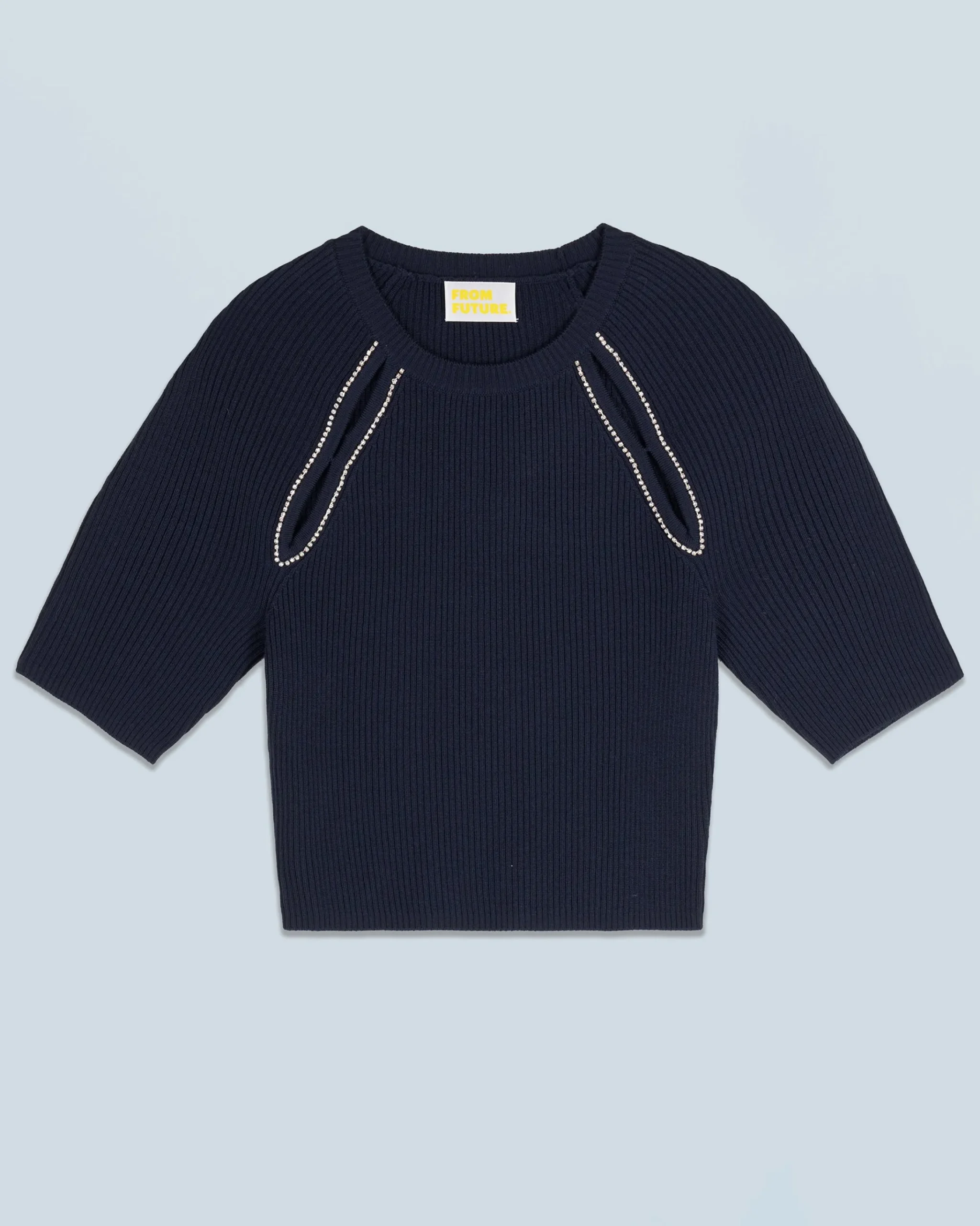 FROM FUTURE Top Maniche corte con Aperture e Ricami MarinaMilitare Outlet