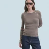 FROM FUTURE Top Maniche lunghe Taupe Best Sale