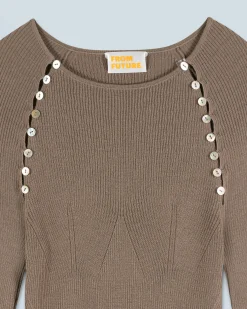 FROM FUTURE Top Maniche lunghe Taupe Best Sale