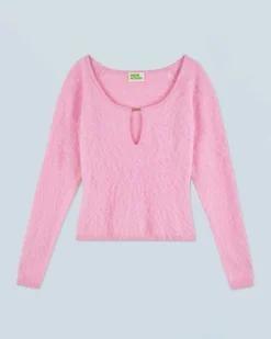 FROM FUTURE Top Maniche lunghe in Cashmere spazzolato FairyPink Cheap
