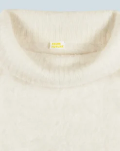 FROM FUTURE Top Maniche lunghe in Cashmere spazzolato Ecrù New