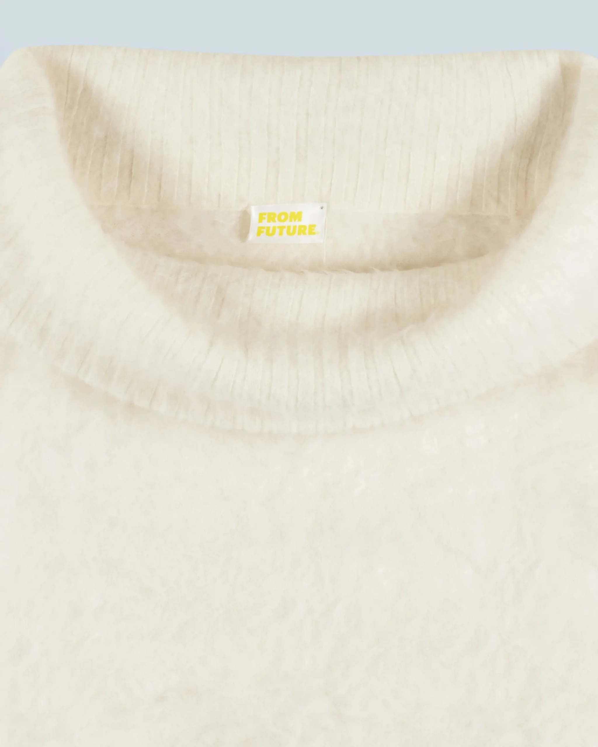 FROM FUTURE Top Maniche lunghe in Cashmere spazzolato Ecrù New