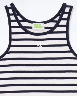 FROM FUTURE Top Spallina Ecru/blumarino Flash Sale