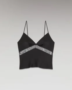 FROM FUTURE Top Spallina Pizzo Nero Discount