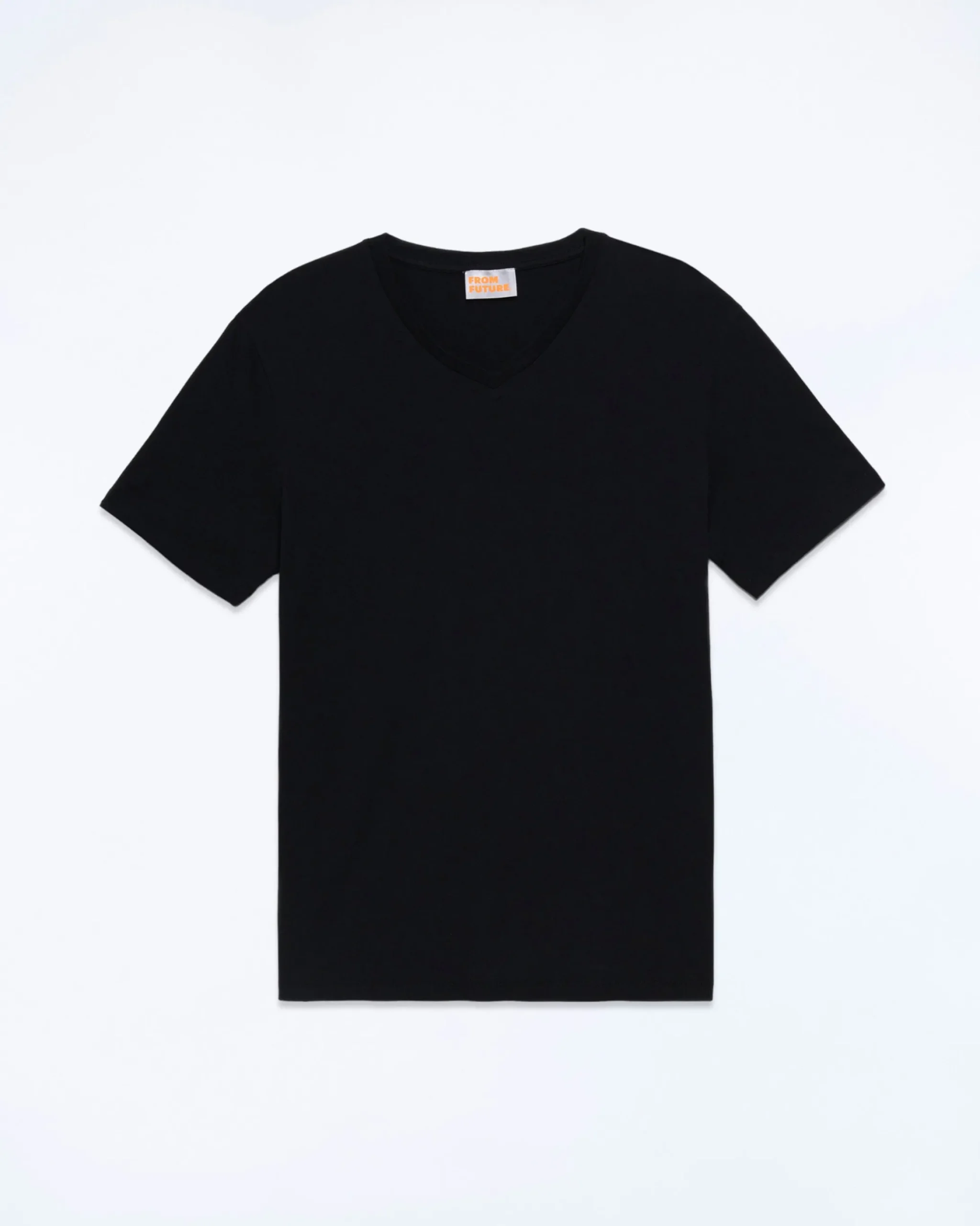 FROM FUTURE T-shirt Scollo a V Maniche corte Nero New