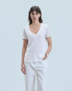 FROM FUTURE T-Shirt Scollo a V Supima Bianco New