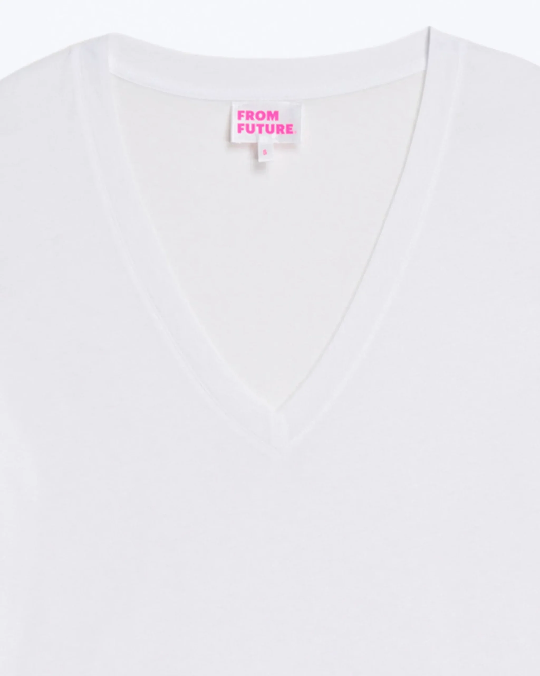 FROM FUTURE T-Shirt Scollo a V Supima Bianco New