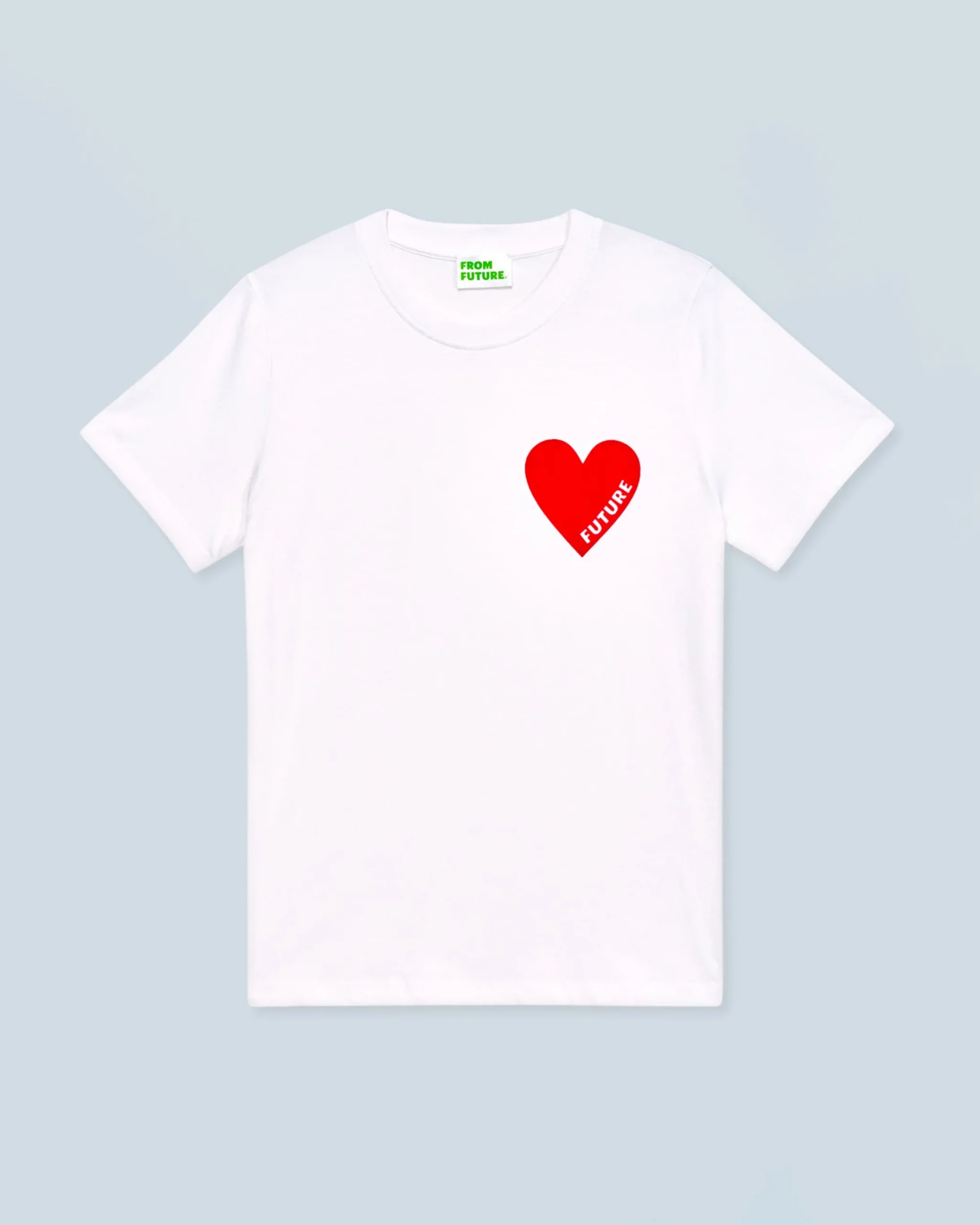 FROM FUTURE T-Shirt Scollo tondo Cuore Bianco Cheap