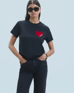 FROM FUTURE T-Shirt Scollo tondo Cuore Bianco Cheap