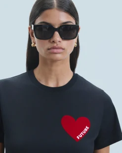 FROM FUTURE T-Shirt Scollo tondo Cuore Bianco Cheap