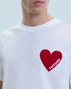 FROM FUTURE T-Shirt Scollo tondo Cuore Nero Cheap