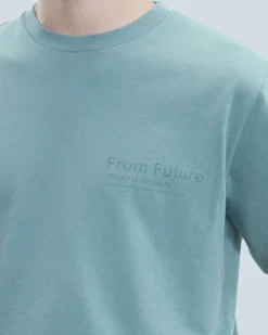 FROM FUTURE T-shirt Scollo tondo Creative Division WashedGreenAlmond Discount