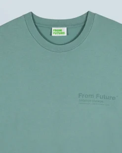 FROM FUTURE T-shirt Scollo tondo Creative Division WashedGreenAlmond Discount