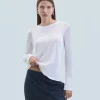 FROM FUTURE T-Shirt Scollo tondo Maniche lunghe Bianco Cheap