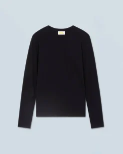 FROM FUTURE T-Shirt Scollo tondo Maniche lunghe Nero Outlet