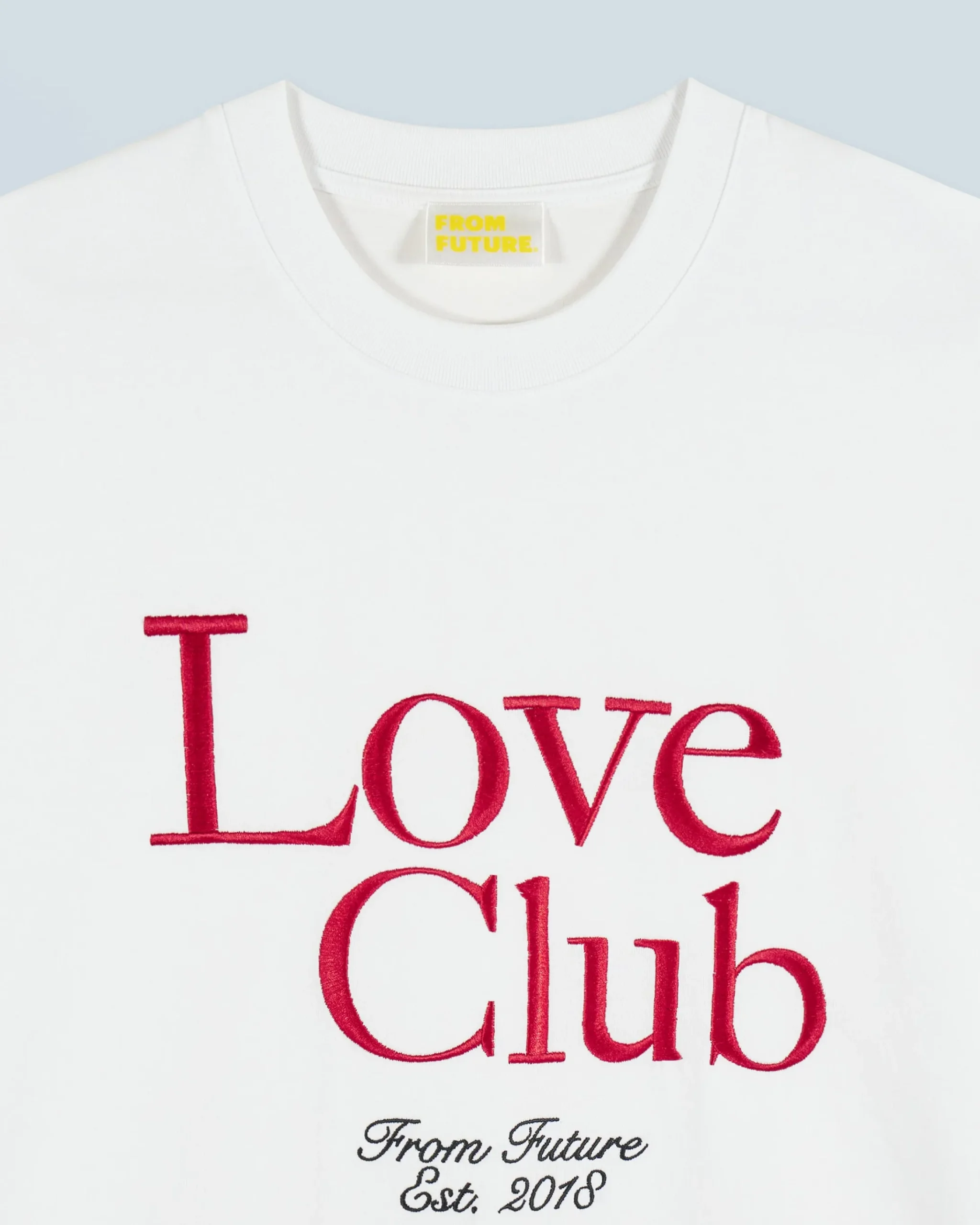 FROM FUTURE T-Shirt Scollo tondo Maniche corte Love Club Bianco Shop