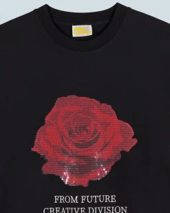 FROM FUTURE T-Shirt Scollo tondo Maniche corte Rosa Nero Fashion
