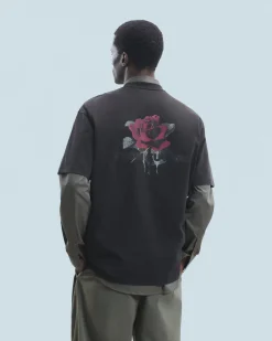FROM FUTURE T-shirt Scollo tondo Maniche corte Rose Nerolavato Hot